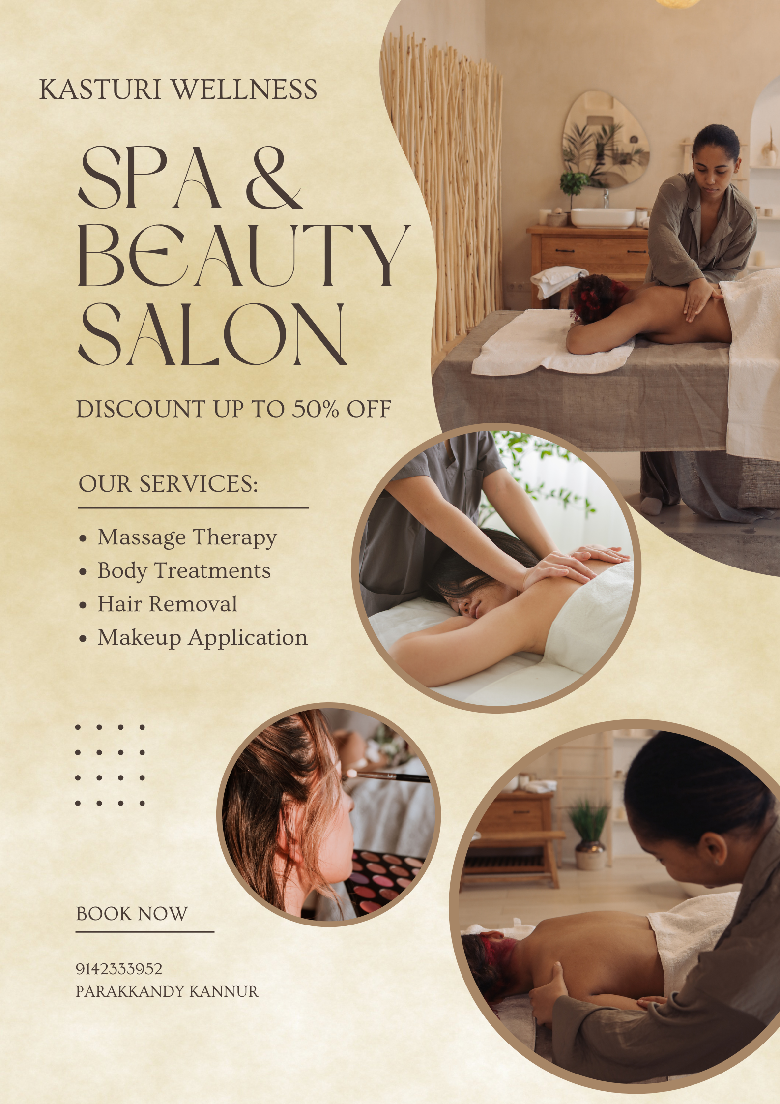 Brown Simple Spa & Beauty Salon Poster